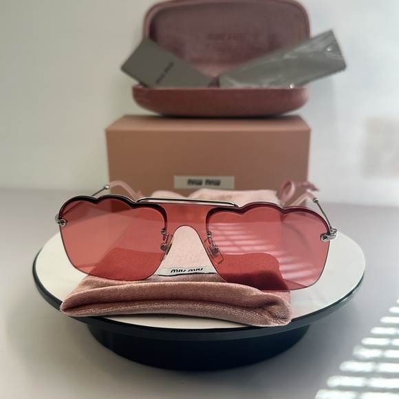 💯- New Authentic MIU MIU MU55 US 1BC177 60MM Cloud Aviator Sunglasses - Picture 16 of 16